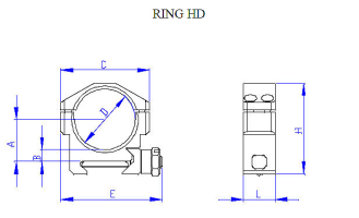 Кольца низкие на планку вивер/пикатини 30 мм IOR Valdada HD-L/30 Mount (алюминий)
