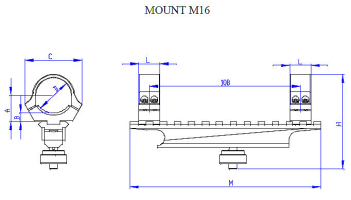 База weaver для M-16/AR-15 с кольцами 25.4 мм IOR M16-1